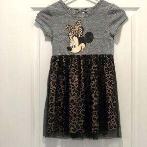 Disney Girls Minnie Mouse Leopard Dress